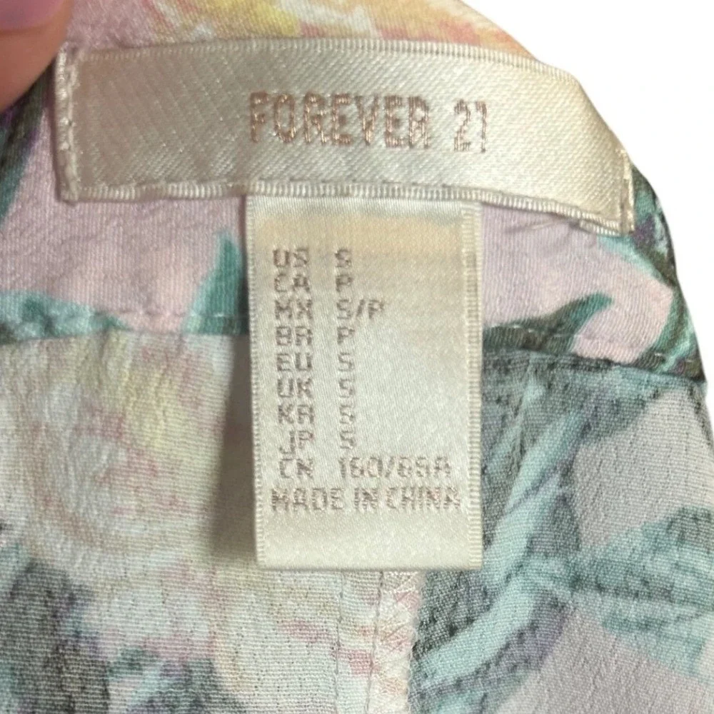 Vintage 2K Forever 21 Light Pink Flowy Floral Maxi Skirt Boho Lightweight Size S